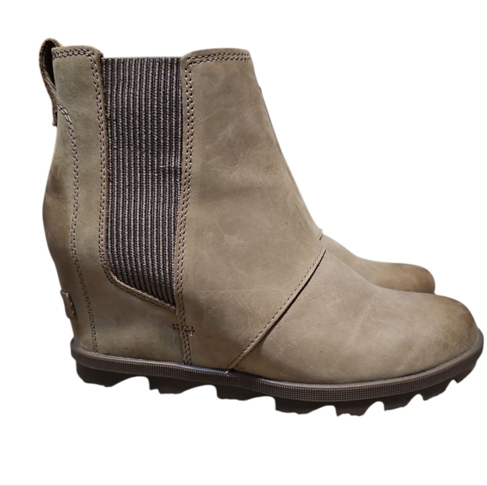 Sorel Joan Of Arctic Wedge II Chelsea Brown Ankle Boots - Picture 5 of 11